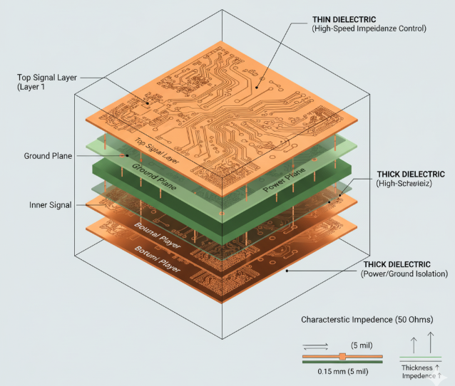 Optimizing Dielectric Thickness in Multilayer PCBs for Enhanced Performance