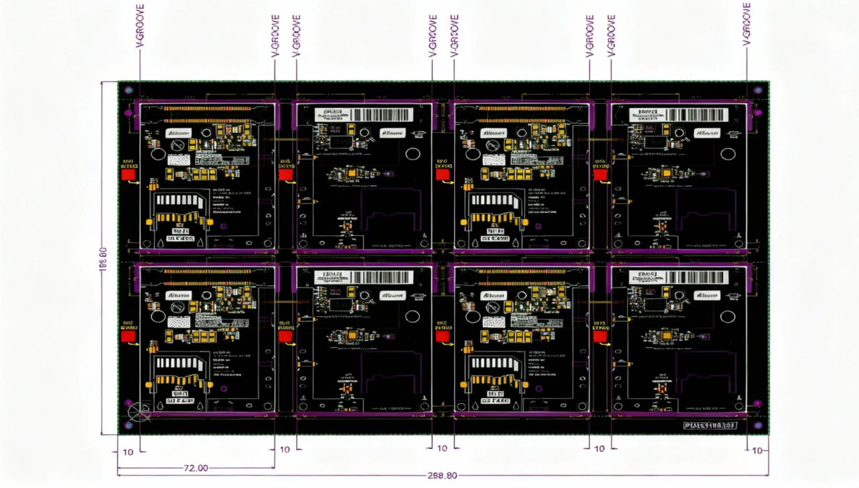  visual representation of the PCB panel